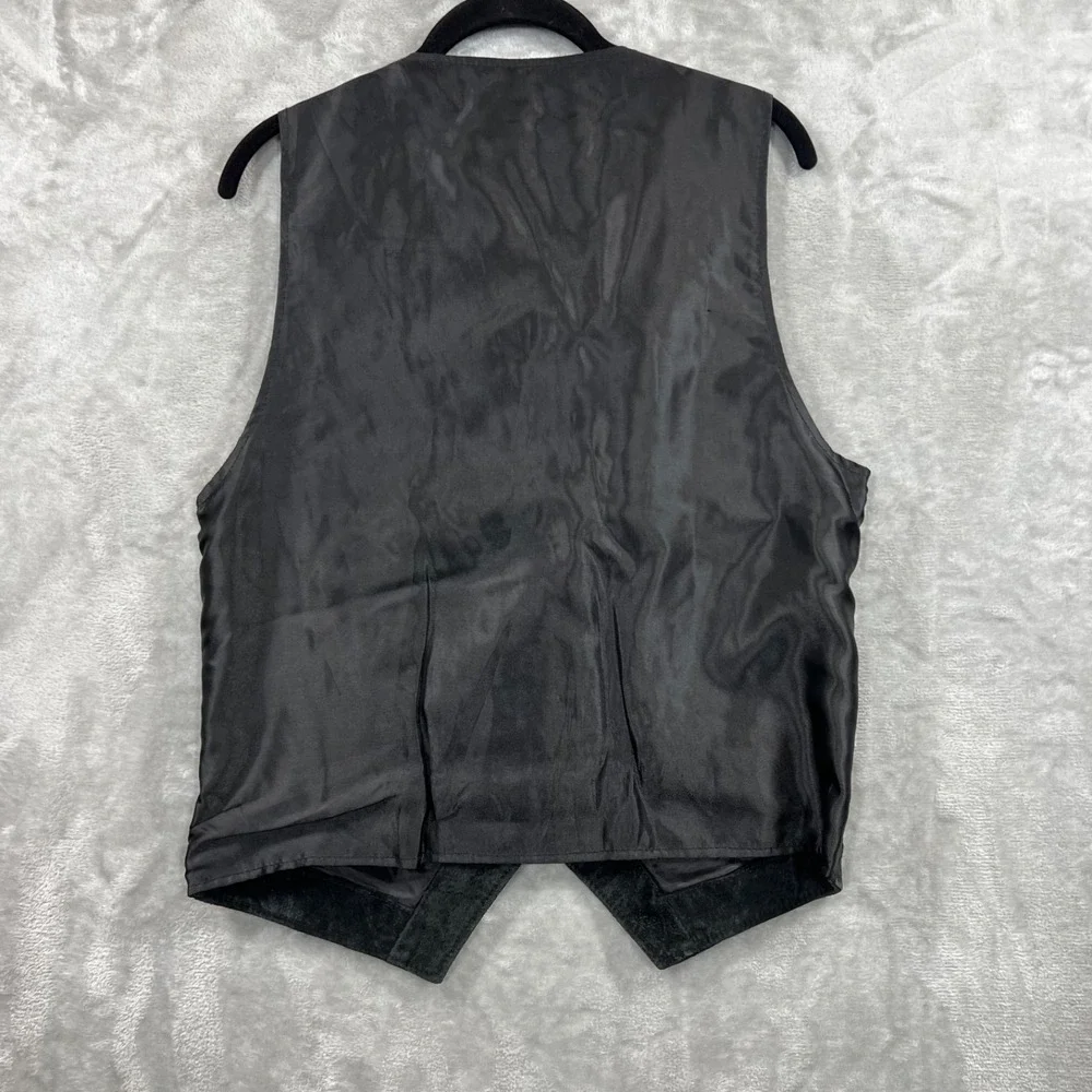 Don't Stop Leather Vest Men Medium Black Suede Cowboy‎ Western Southwest Vintage